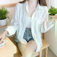 ราคา เสื้อกันแดดสำหรับผู้หญิง ดีไซน์ทรงหลวมใหม่ ลำลองฤดูร้อน กลวงออก เสื้อแจ็คเก็ตสตรี Niche เสื้อ คอบัว ชุด ผ้า ไหม ลาว เสื้อ คอปาด ซินเทจลิป เ ส ื ้ อ ผ ู ก โ บ ว ์ (1731351455749015283)