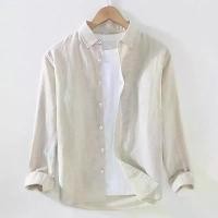 ราคา เสื้อเชิ้ตแขนยาวผ้าลินินสำหรับผู้ชาย, เสื้อผ้าผู้ชายผ้าลินิน, สไตล์สันทนาการญี่ปุ่น, ทรงหลวม, ทำจากผ้าฝ้ายลินิน, เหมาะสำหรับฤดูใบไม้ผลิและฤดูร้อน, สามารถสวมใส่นอก, เสื้อเชิ้ต (1732122035512117090)
