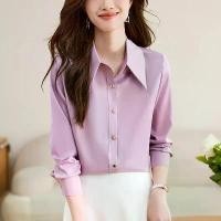 ราคา เสื้อเชิ้ต แขนยาว ผ้าซาติน อะซิเตท สีม่วง สำหรับผู้หญิง คอลเลคชั่นต้นฤดูใบไม้ผลิ ทันสมัย มีสไตล์ หรูหรา เหมาะสำหรับการเดินทาง OL สไตล์เรียบง่าย ผิวมันวาว Women Lady (1730227775200463197)