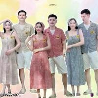 ราคา set คู่รัก 3 ชิ้น #ลายสก็อต เสื้อเชิ้ต + เดรสผูกไหล่ กับผ้าโพกผม .. TW22497 TwinsShopVipพร้อมส่ง ขายร้อน (1732190224401991618)