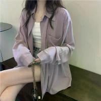 ราคา เสื้อกันแดดสีม่วง สำหรับผู้หญิง เสื้อคาร์ดิแกนบางฤดูร้อน ทรงหลวม เสื้อเชิ้ตขนาดเล็ก 2024 มาใหม่ เหมาะสำหรับใส่ข้างนอก เสื้อหลวม Women Clothing เสื้อ คลุม ซีทรู สีแดง เสื้อ กันย (1731524176464743285)