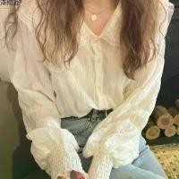 ราคา เสื้อเชิ้ต คอปกตุ๊กตา แขนพัฟ เสื้อสตรี เสื้อฐานเลดี้ เสื้อลูกไม้บาง เสื้อชีฟอง แขนยาว เหมาะสำหรับใส่ด้านใน Fachi (1731967262859036208)