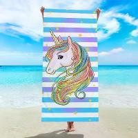 ราคา ผ้าขนหนูชายหาด ลายยูนิคอร์นสีสันสดใส กันแดดและกันลม เหมาะสำหรับสระว่ายน้ำ แคมป์ปิ้ง และท่องเที่ยว ผ้าห่ม (1732038597790368904)