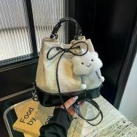 ราคา กระเป๋าถังเชือกรูดเนื้อผ้าแคนวาส, แฟชั่น, ดีไซน์บล็อกสีที่สวยงาม, กระเป๋าถือสไตล์เกาหลี, กระเป๋าเป้สะพายหลัง Crossbody, ปี 2025 กระเป๋า สียีนส์ แป้ง วิงค์ ไวท์ crochet bag goyard (1731670445819070189)