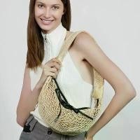 ราคา กระเป๋าสตรีทอ, การแสดงแฟชั่นหน้าใหม่, แฟชั่น Niche อินเทรนด์, อเนกประสงค์, กระเป๋าตาข่ายฉลามตาข่ายสีบล็อก, ทอ (1731844622131103367)