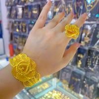 ราคา ใหม่ ประณีต แฟชั่น แหวนชุบทอง ชุดสองชิ้น สร้อยข้อมือ แหวน เครื่องประดับ nipal (1732053208690492700)