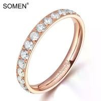 ราคา แหวนิรันดร์, SOMEN, วัสดุไททาเนียม, สำหรับผู้หญิง, ครึ่งคิวบิกเซอร์โคเนียสีทอง, การออกแบบที่ชัดเจน, เหมาะสำหรับงานแต่งงานและงานหมั้น, ช่วงขนาด: 3-12 แหวน พลอย ครึ่ง สลึง (1731845076669794018)