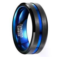 ราคา แหวนเหล็กทังสเตน สำหรับผู้ชาย กว้าง 8 มม. ชุบสูญญากาศ สีดำและสีน้ำเงิน แหวนเหล็กทังสเตนทูโทน มีขนาด US แหวน วองโกเล่ ของ แท้ แหวน รุ่น แหวน แฟชั่น (1731704854658713573)
