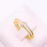 ราคา แหวน 2 วงติดกัน เหมือนได้ใส่แหวน ทีเดียว 2 วง แหวนเม็ดเดี่ยว กับแหวนทรงปีกนก เพชรเกสร 0.08 ct. ทองแท้ 9K (37.5%) 1 g. BME526 (1732178768425355127)