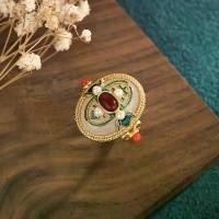 ราคา แหวน Cloisonne สไตล์จีน ดีไซน์เรียบหรู ฝังหยกขาว แหวนนิ้ว (1732165394619204663)