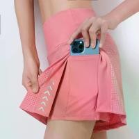 ราคา กางเกงเทนนิสขาสั้น แฟชั่น สำหรับผู้หญิง ตาข่ายระบายอากาศ เอวสูง กระโปรงเทนนิส เหมาะสำหรับเล่นกีฬา โยคะ และวิ่ง กระโปรงชุดกีฬา (1730727949102713107)