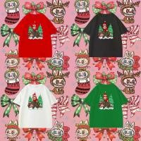 ราคา Merry Christmas เสื้อ Labubu & Christmas T-shirt ชุดคริสต์มาสพิมพ์น่ารัก#7 S-5XL (1731247443041487752)