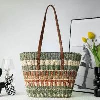 ราคา พร้อมส่ง 2 สี กระเป๋าสาน ทรงshopping bag ใบใหญ่ สานลาย สานสี มีซับใน P354 สินค้าแนะนำ (1732209244747826868)