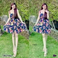 ราคา Garden Clothes ชุดเดรส มินิเดรส สายเดี่ยว ระบายแขน กระโปรงระบาย 3 ชั้น .. สีกรมท่า (1732218723086273215)