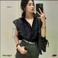 ราคา Garden Clothes เสื้อเชิ้ต & เบลาส์ เสื้อเชิ้ต คอปก แขนกุด .. สีดำ (1732225632449825471)