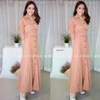 ราคา Garden Clothes ชุดเดรส แม็กซี่เดรสเชิ้ตผูกเอว สีนู้ด (1732225613499894463)