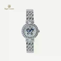 ราคา นาฬิกาข้อมือผู้หญิงเล็กๆกันน้ำ ล้อมเพชร แบรนด์เนมแท้ Royal Crown รุ่น 3844 - Vayo Jewelry (1729780813654952357)