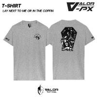 ราคา Valor PX - Lay Next To Me Or In The Coffin? T-Shirt 2024 เสื้อยืด สกรีนหน้า-หลัง tactical เสื้อสกรีนลายกราฟิก (1732210049946191238)