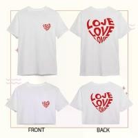 ราคา Cotton TH เสื้อยืด สกรีน ลาย LOVE OVERSIZE T-shirt กับ Crop Top COD (1732205335752967793)