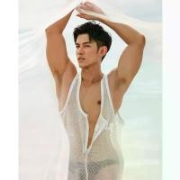 ราคา PV38 ชุดหมีแฟชั่น - จั้มสูทแฟชั่นผู้ชาย ผ้าตาข่ายทรงหลวม Awesome sport (1732211053042959784)