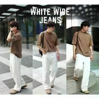 ราคา HIMSELF White Wide Jeans กางเกงยีนส์ผู้ชาย สีขาว เอวสูงทรงขากระบอกใหญ่ (1732211162175997318)