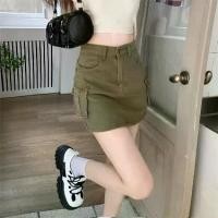 ราคา กระโปรงสั้น สไตล์ Workwear ดีไซน์กระเป๋า กระโปรงทรงดินสอ เดนิม เอวสูง กระชับสัดส่วน กระโปรงทรงเอ กางเกง/กระโปรง (1732211027427493348)