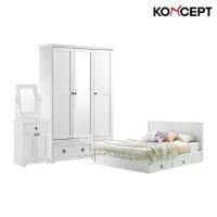ราคา Koncept Furniture ชุดห้องนอนขนาด 6 ฟุต รุ่น Melona สีขาว (1729579981379635450)
