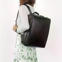 ราคา กระเป๋าเป้สะพายหลังหนังแท้สำหรับผู้หญิง, แฟชั่น, สีดำ, ซิปสองชั้น, ตัวแบ่ง, เหมาะสำหรับแล็ปท็อป 33.02 ซม., สายสะพายไหล่ปรับระดับได้, การออกแบบญี่ปุ่น, กระเป๋าเป้สะพายหลังการเดินท (1732215557767137061)