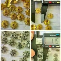 ราคา ลูกปัดเงินโรเดียม ฝาครอบลูกปัดโรเดียม สีทอง ขนาด12มิล เนื้อดี สีสวยเงา แบ่งขาย ห่อ100กรัม (1730372165594614739)