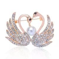 ราคา Exquisite Rhinestone Pearl Double Swan Brooch High-end shine Swan Brooch Fashion Jewelry (1731924295364150986)