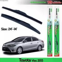 ราคา ขายร้อน ใบปัดน้ำฝน ซิลิโคน Toyota Vios 2013-2020 ไซส์ 24-14 ยี่ห้อ Diamond สีเขียว ตรงรุ่นรถ (1731634911501977557)