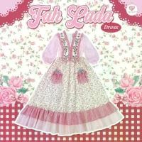 ราคา (มี2XL)Maria Diamond สีชมพูครีม Fah Lada Dress เดรสยาวปกงานปักกุหลาบแขนยาวผ้าชีฟอง ยาว54 จุด5อกลงเดิม ช่วงตัวตัดต่อด้วยผ้า texture ดอกไม้พิมพ์ลาย แต่งกระเป๋าดอกไม้งานถัก 3D มีซับใน ซิปหลัง น่ารักมาก (