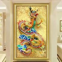 ราคา (พร้อมส่ง) ครอสติชคริสตัล diamond painting มังกร ภาพมงคลตกแต่งบ้าน ศิลปะ DIY 5D #A8230 (1729681711640710081)