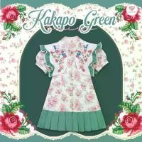 ราคา (มี 3XL) Maria Diamond สีเขียว Kakapo Green Dress เดรสสั้นพิมพ์ลายดอกไม้ แขนตุ๊กตาสั้นแต่งระบาย มีปก ติดกระดุมหน้า ปลายกระโปรงอัดพลีท มีซับใน / ยาว 31 / 0.5 ข้าม (1731023009466452159)