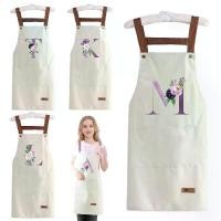 ราคา ผ้ากันเปื้อนแฟชั่น ผ้ากันเปื้อนปรับระดับได้ ผ้ากันเปื้อนกันน้ำ Purple ชุดลายพิมพ์ White Apron (1731218648256513405)