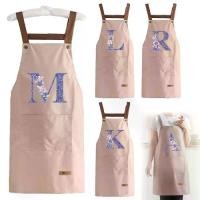 ราคา ผ้ากันเปื้อนมีกระเป๋า ผ้ากันเปื้อนแฟชั่น ผ้ากันเปื้อนดีไซน์ยูนิเซ็กซ์ Purple flower ชุดลายพิมพ์ Pink (1731241728215451005)