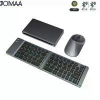 ราคา ชุดคีย์บอร์ดและเมาส์แบบพกพา JOMAA, บลูทูธคู่ 2.4G, พับได้, ไร้สายและชาร์จใหม่ได้, คีย์บอร์ดพับได้, เมาส์ไร้สาย USB, เข้ากันได้กับ Windows, IOS และ PC (1731240055040280568)