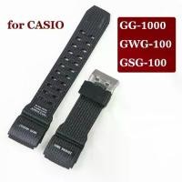 ราคา สายรัดข้อมือ, สำหรับ Casio GG-1000, GWG-100, GSG-100, สายยางกันน้ำ, สายรัดนาฬิกา Casio GG1000 สีดำ, อุปกรณ์เสริม (1731827149430359190)