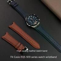 ราคา สายนาฬิกาหนังแท้ เหมาะสำหรับ Casio EQS-920DB series มีร่อง เหมาะสำหรับนาฬิกาเซิร์ฟเวอร์แดชบอร์ดแข่ง สายรัดข้อมือหนังวัว อุปกรณ์เสริมโซ่นาฬิกาฮอนด้า EQS920 (1732085002031433657)