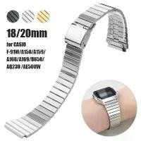 ราคา สายนาฬิกาสแตนเลส 18 มม. 20 มม. เข้ากันได้กับ Casio F-91W/A158/A159/A168/A169/B650/Aq230/Ae500w บางเฉียบ สายรัดข้อมือโลหะ (1731251984177531144)