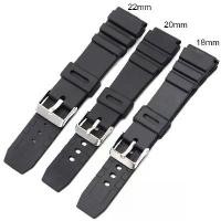 ราคา สายนาฬิกาซิลิโคน สำหรับผู้ชาย สีดำ เหมาะสำหรับเล่นกีฬาและดำน้ำ สายยาง หัวเข็มขัดสแตนเลสสีเงิน มีขนาด 18mm, 20mm และ 22mm เหมาะสำหรับ Casio (1730752061384329942)