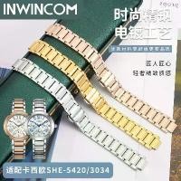 ราคา สายนาฬิกา Casio, เข็มขัดเหล็กนูน, SHEEN Series, 5420, SHE-3034, อุปกรณ์เสริม, เหมาะสำหรับ Casio, สายสตรี (1731587324902475059)