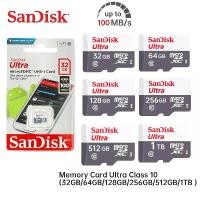 ราคา ytry5 Sandisk Ultra (2TB/1TB/512GB/256GB/128GB/64GB/32GB) การ์ด Micro SD/การ์ด TF 100MB/s Class 10 การ์ดหน่วยความจํา SDHC SDX H (1731894237547759325)