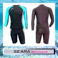 ราคา COD ชุดว่ายน้ำแขนยาว ขาสั้น SEARA สีดำฟ้า ชุดว่ายน้ำชาย ชุดว่ายน้ำหญิง กันUV เสื้อว่ายน้ำ+กางเกงว่ายน้ำ ไซส์ S M L XL XXL 3XL (1731329329143579764)