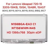 ราคา หน้าจอ LCD แล็ปท็อปบางเฉียบ, ใหม่, ขนาด 15.6 นิ้ว, เข้ากันได้กับรุ่น N156BGA-EA3, C1, เหมาะสำหรับรุ่น Lenovo Ideapad 320S-15ISK, 320S-15ABR, 320S-15AST, 720-15IKB, 80X5, เข้ากันได้กับ eDP, 30 พิน (173
