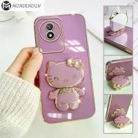 ราคา DDH000 + Z33 เคสโทรศัพท์มือถือกระจกคิตตี้ ขายึดแบบพับได้สำหรับ Vivo Y02 Infinix Zero 5G 2023 เคสการ์ตูน เปลือกโทรศัพท์ชุบหรูหรา เคสโทรศัพท์แบบนิ่ม (1729612474353814149)