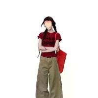 ราคา เสื้อครอป สไตล์เรโทรอเมริกัน แขนสั้น สีขาว ไวน์แดง สำหรับผู้หญิง ใส่หน้าร้อน ทรงสลิมฟิต เอว ราคา ส่ง จาก โรงงาน โดยตรง เสื้อ ติด กระแส หลัก สิบ เสื้อยืด freesize น่ารัก สไตเกาหลี (1732084110112556609)