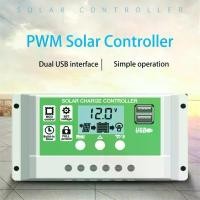 ราคา โซล่าชาร์จเจอร์ Solar Charge Controller แบตเตอรี่ 10A/20A/30A LCD Display Dual USB Solar Panel Charge 10 (1730276744093206709)