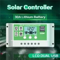 ราคา โซล่าชาร์จเจอร์ Solar Charge Controller แบตเตอรี่ 10A/20A/30A LCD Display Dual USB Solar Panel Charge (1730339117365954619)