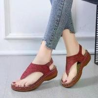 ราคา รองเท้าแตะผู้หญิงพลัสไซส์ (35-43) รองเท้าแตะโรมันฤดูร้อนใหม่ ส้นสูง ส้นลิ่ม พื้นหนา แพลตฟอร์ม สไตล์เรียบหรู 41 รองเท้าผู้หญิง รองเท้า แตะ สวยๆ รองเท้า เรด แอปเปิ้ล birkenstock madrid (1731988572552725